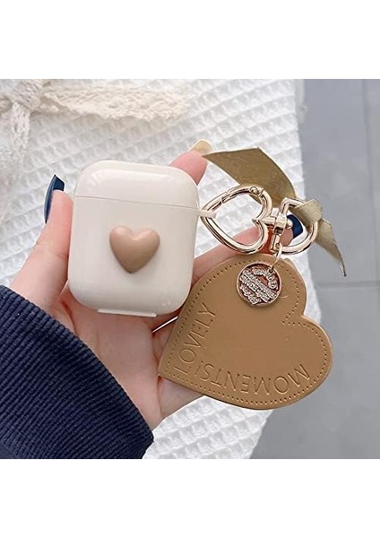 Airpods 1. Nesil / 2. Nesil Için Kılıf Süslü Kalp Desenli Kahverengi [airpods 1/2 ile Uyumlu Kılıf - Kahverengi] fiyatları