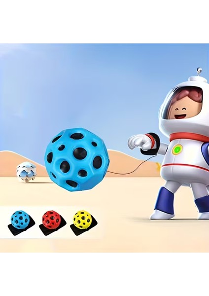Bileğe Takılan Zıplayan Ay Topu, Ipli Stres Topu, Çocuk ve Yetişkin Için El-Göz Koordinasyonu ve Motor Beceri Geliştirici Oyuncak, Geri Dönen Seken Top