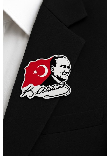 29 Ekim Atatürk Rozeti- Türk Bayraklı Yaka Rozeti, Cumhuriyet Bayramı Özel Tasarım