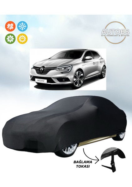 Renault Megane 4 Hb 2020 Model Araba Brandası,oto Branda Alttan Bağlantı Tokalı Siyah