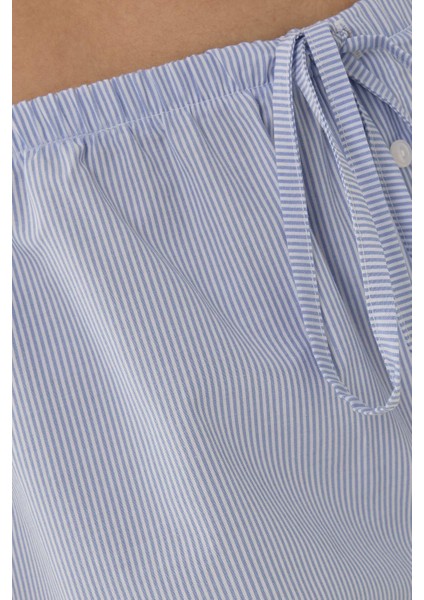 Kadın Rahat Kesim Şort Mavi