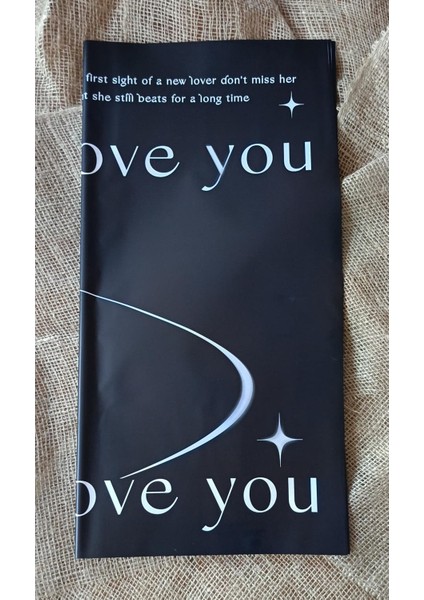 Siyah Çiçek Ambalaj Kağıdı 5’li – “super Love You” Yazılı Romantik Tasarım fiyatları