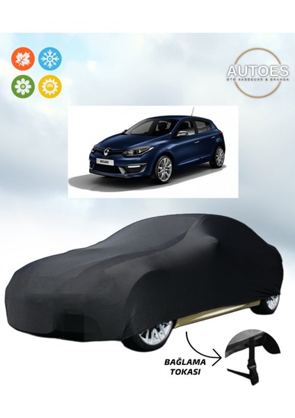 Renault Megane 4 Hb 2015 Model Araba Brandası,oto Branda Alttan Bağlantı Tokalı Siyah