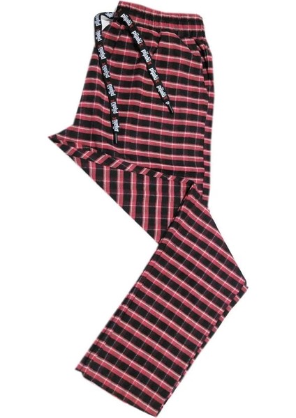 Pijalüx Erkek Kareli Poplin Cepli Alt Pijama