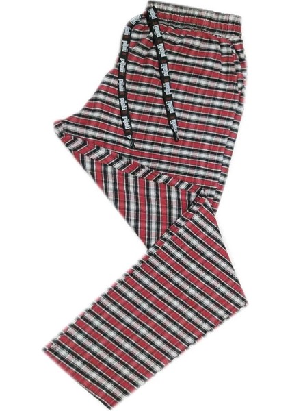Pijalüx Erkek Kareli Poplin Cepli Alt Pijama