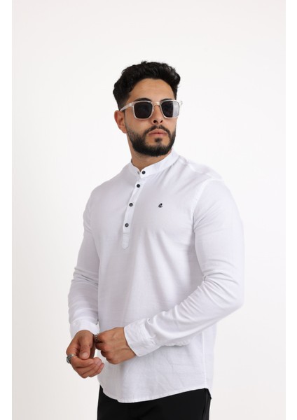 Şık ve Modern Likralı Pamuk Armürlü Kumaş Slim Fit Erkek Gömlek fiyatları