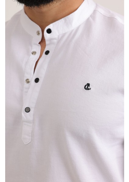 Şık ve Modern Likralı Pamuk Armürlü Kumaş Slim Fit Erkek Gömlek