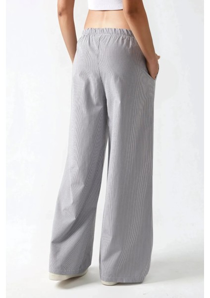 Kadın Beli Lastikli Çizgili Pamuklu Pijama Altı Multicolor