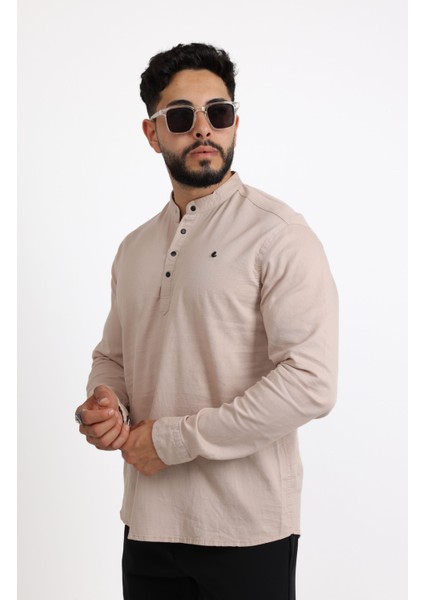 Şık ve Modern Likralı Pamuk Armürlü Kumaş Slim Fit Erkek Gömlek fiyatları