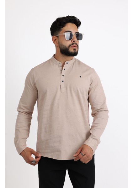 Şık ve Modern Likralı Pamuk Armürlü Kumaş Slim Fit Erkek Gömlek modelleri