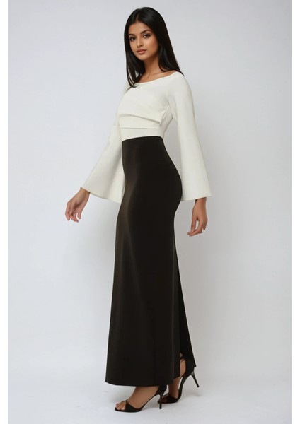 Kadın Yırtmaçlı Maxi Gece Elbisesi Siyah