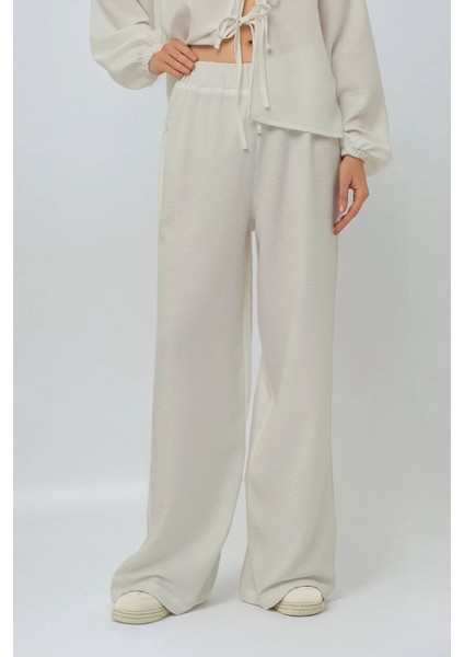 Kadın Geniş Paça Rahat Kesim Pantolon White