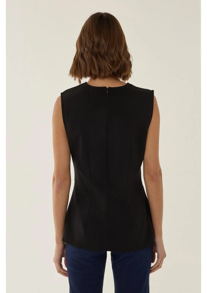 Kadın Siyah Peplum Üst Black