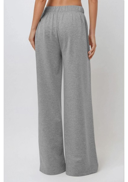 Kadın Beli Lastikli Rahat Kalıp Jogger Eşofman Altı Grey