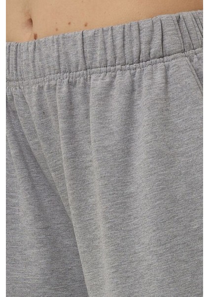 Kadın Beli Lastikli Rahat Kalıp Jogger Eşofman Altı Grey