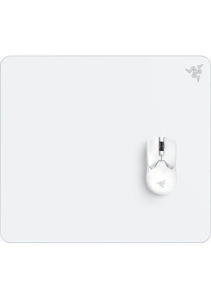Atlas - Cam Fare Altlığı (Birinci Sınıf Temperli Cam, Ultra Pürüzsüz Yüzey, Mikro Kazınmış Yüzey, Kir ve Çizilmeye Dayanıklı, Daha Sessiz Fare Hareketleri, Kaymaz Kauçuk Taban) Beyaz