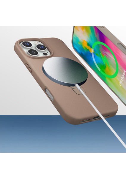 iPhone 16 Pro Kılıf M-Safe Şarj Özellikli Standlı Mryn Samara Kapak - Titanyum-Gri fırsatları