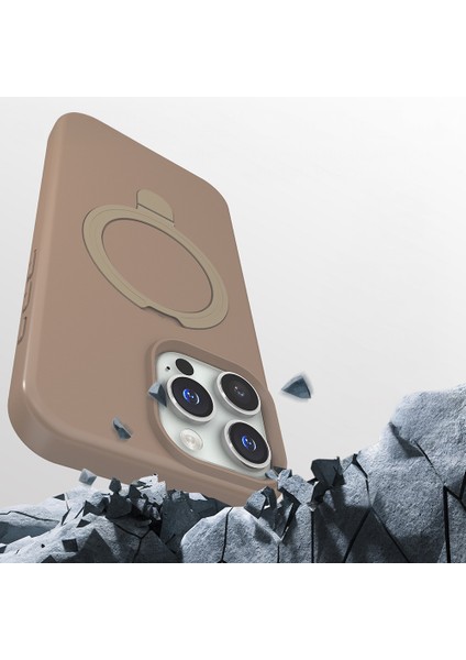 iPhone 16 Pro Kılıf M-Safe Şarj Özellikli Standlı Mryn Samara Kapak - Lacivert modelleri