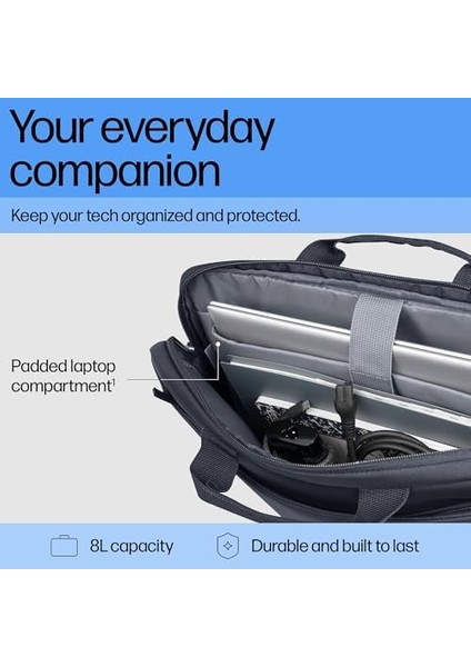 Hp 14 Inç Laptop Evrak Çantası, Geri Dönüşümlü 600D Polyester, 8l, Dolgulu Bölme, Su Geçirmez, Çıkarılabilir Omuz Askısı, Gri fiyatları