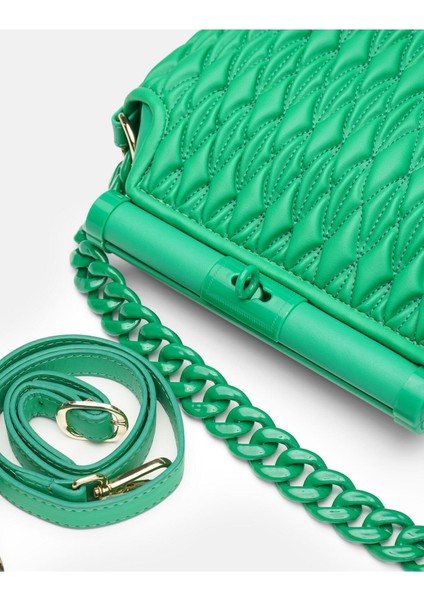 Bag Midnight Elegance Yeşil Zincir Detaylı Suni Deri Kadın Kol ve Omuz Çantası modelleri