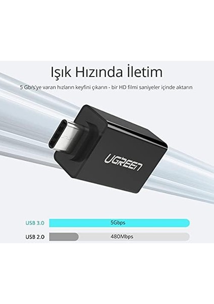 USB 3.0 Type-C Dönüştürücü Adaptör, Siyah fiyatları