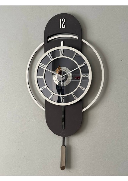 Ortası Aynalı Ahşap Duvar Saati – Sessiz Mekanizma, Şık Ev Dekoru (30–85 Cm)