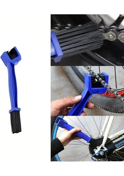 3 Taraflı Bisiklet Zincir Temizleme Fırça Motosiklet Testere Zinciri Bakım Yağlama Fırçası Temizlik