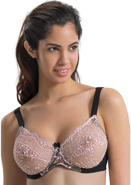 Siyah-Pembe Mı Emay 148 C Balenli Toparlayıcı Sütyen