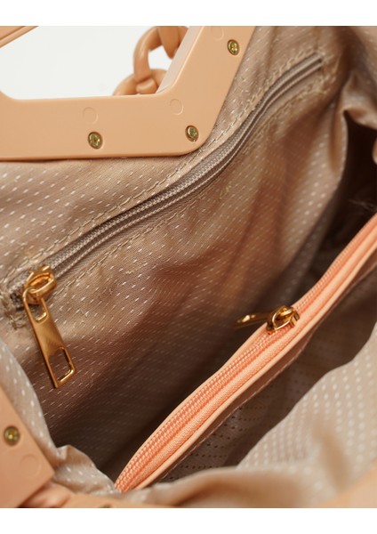 Bag Vivid Chain Pudra Suni Deri Zincir Askılı Klips Kapamalı Kadın El ve Omuz Çantası fırsatları