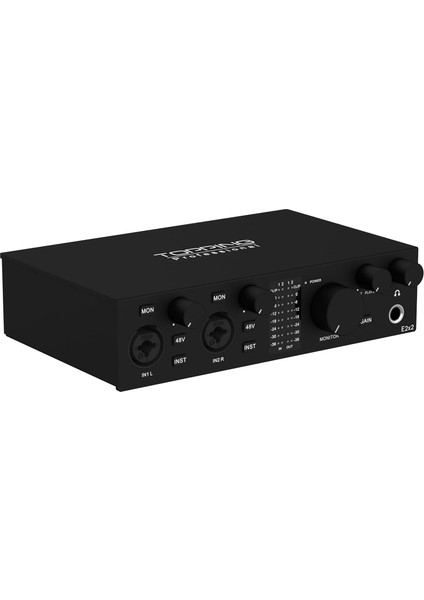 Professional E2X2 | Yüksek Kalite Usb-C Ses Kartı: 2-Giriş/2-Çıkış 24BIT/192KHZ, 8...600OHM Arası Kulaklıklara Kadar Kullanılabilir. (Pc/mac)