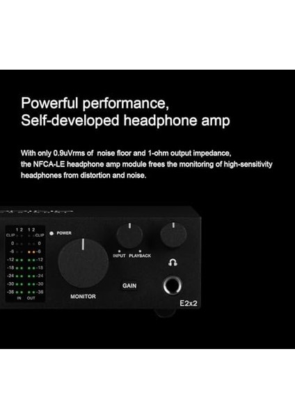 Professional E2X2 | Yüksek Kalite Usb-C Ses Kartı: 2-Giriş/2-Çıkış 24BIT/192KHZ, 8...600OHM Arası Kulaklıklara Kadar Kullanılabilir. (Pc/mac) modelleri
