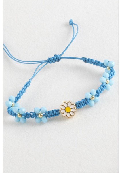 Papatya Mineli Makrome Örgülü Ip Bileklik fiyatları