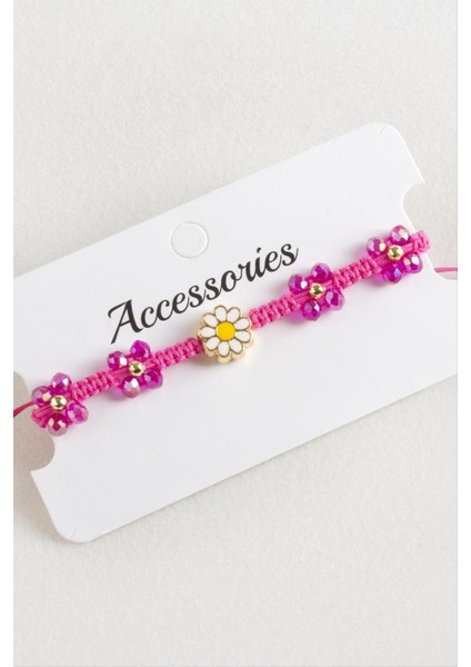 Papatya Mineli Makrome Örgülü Ip Bileklik fırsatları