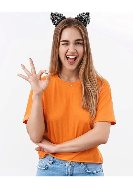 Bfs Dantelli Siyah Kedi Tacı - Vintage Tarz Dantel Kedi Kulak modelleri