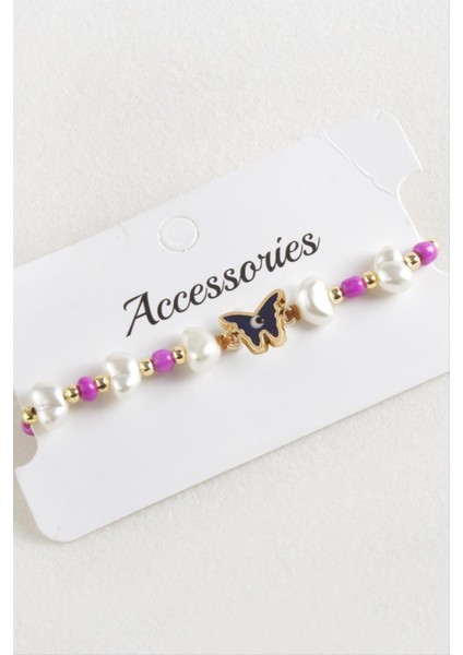 Kelebek Boncuk Inci Makrome Ip Bileklik indirimleri