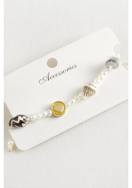 Kalp Deniz Kabuğu Inci Makrome Ip Bileklik fırsatları