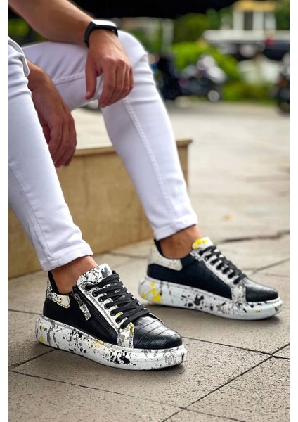 Kb-02 Kuback Bağcıklı Crocodile Siyah Sarı Günlük Erkek Ayakkabı fiyatları