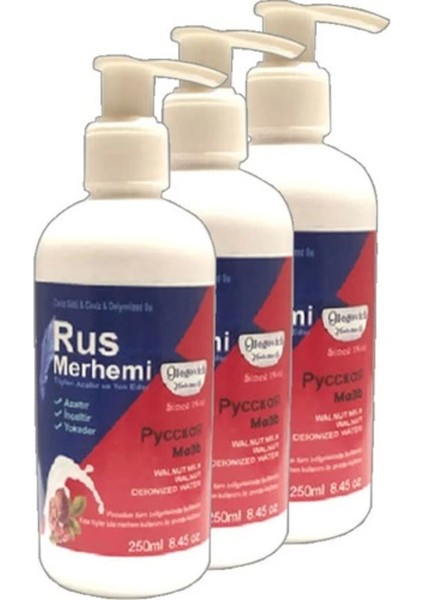 Tüylere Krem 3 Tane 250 ml Ceviz Sütlü & Cevizli Russ Merhemi