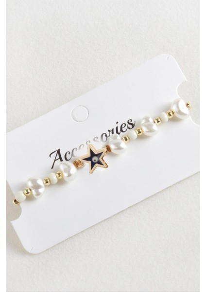 Deniz Yıldızı Boncuk Inci Makrome Ip Bileklik modelleri