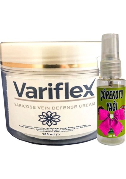 Variflex Krem Bacak Bakımı 100 ml Waris Kremi+ Hediye 30 ml Çörek Otu Yağı