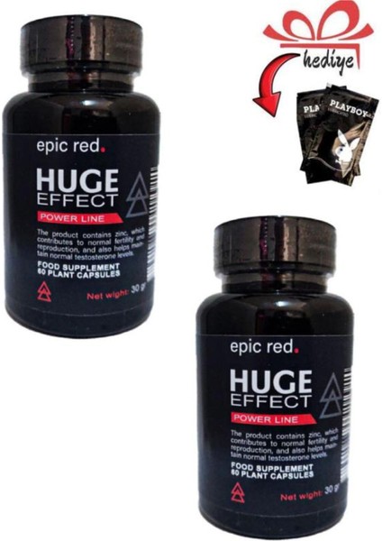 Huge Effect Erkeklere Özel Destekleyici Takviye 60'lı x 2 Ad +Kayganlaştırıcı Jelle