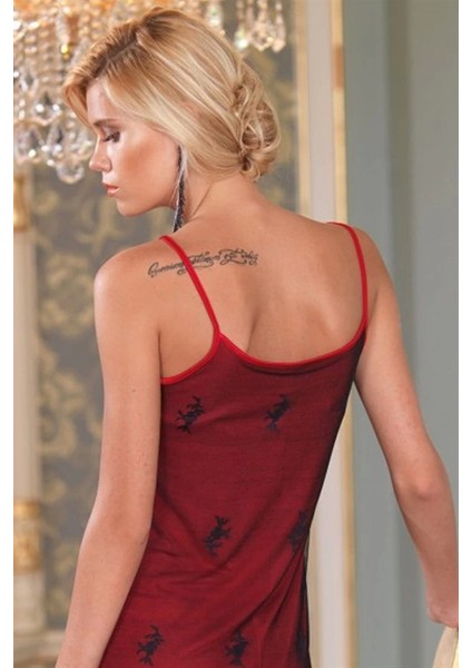 Kadın Kırmızı Gecelik B1011