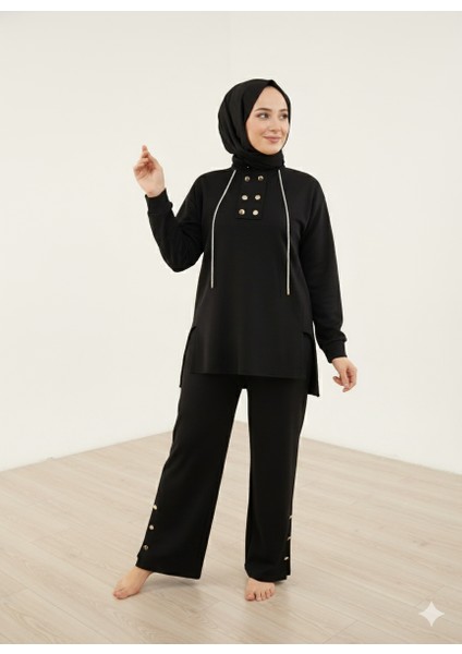 Kadın Tesettür Dügme Detaylı Alt- Üst Takım