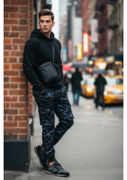 Lacivert Askeri Erkek Kamuflaj Pantolon - Paçası Lastikli Likralı Askeri Pantolon indirimleri