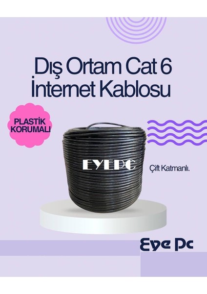 5 Metre Cat6 Ftp Utp Kablo | Iç Dış Mekan Kullanımına Uygun Sağlam Yapı Cat6 (Category 6) 1000 Mbps / 1 Gbps Destekli modelleri