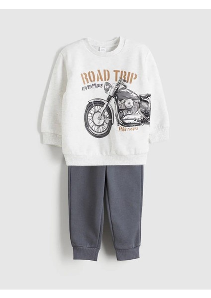 Baskılı Erkek Çocuk Sweatshirt ve Eşofman Altı (W5)