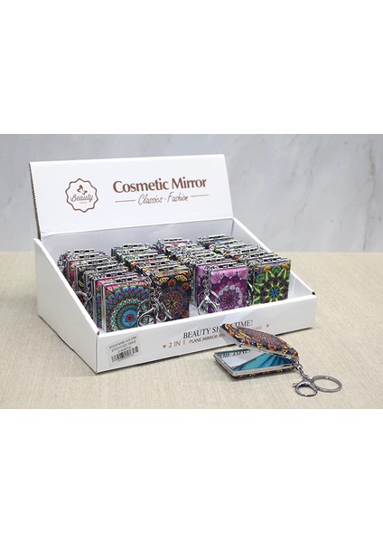 Taşlı El Aynası Anahtarlık Model 3