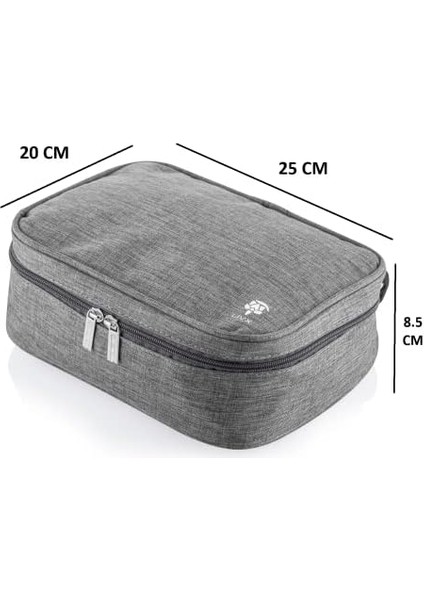 Livx Fermuarlı Elektronik Aksesuar Düzenleyici Çanta Organizer Kablo Düzenleyici Gadget Çanta Cırt Cırt Kemerli Su Geçirmez Boyun Askılı Aksesuar Çantası Gri SRF11-01 modelleri