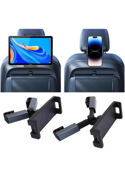 Araç Koltuk Arkası Tablet Tutucu, Telefon Tutucu, Tablet/telefon Tutucu, 360° iPad Pro 12.9 Mini Air, Galaxy Tab A A7 S7, Switch, Surface, 4,7-12,9 Inch ile Uyumlu
