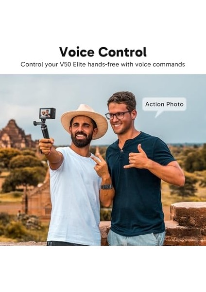Action Cam 4K60FPS 40M Sualtı Kamera 20MP Wifi Aksiyon Kamerası, Dokunmatik Ekranlı Eıs, 8x Zoom Ses Kumandalı Uzaktan Kumandalı Aksesuar Kiti Spor Kamera (V50) fiyatları